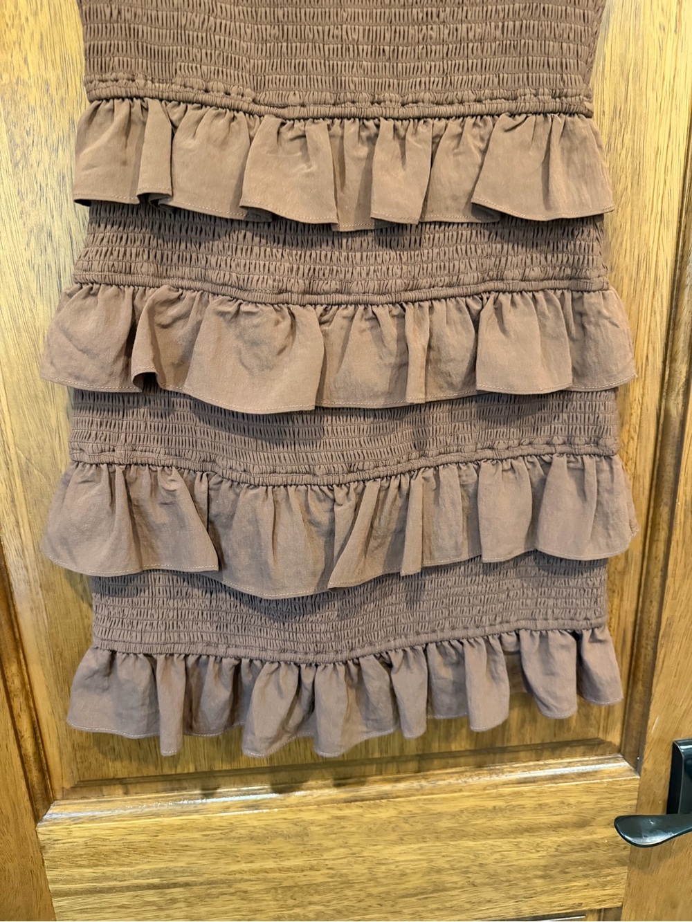 Endless Rose Chocolate Brown Ruffled Sundress with Tie Straps - Picture 11 of 11